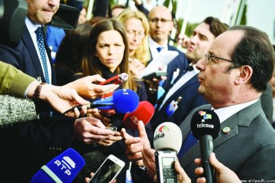 الرئيس الفرنسي يدعو أوروبا لمواجهة الرئيس الأميركي