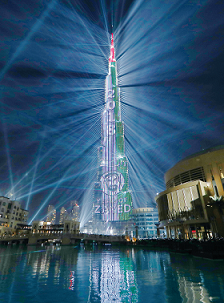 برج خليفة يدخل غينس بأضخم عرض ليزر أبهر العالم