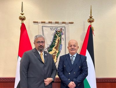 السفير يونس يلتقى السفير الماليزي في ابوظبي   ويطلعه على الأوضاع داخل الأراضي الفلسطينية